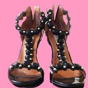 Studded styled black heels